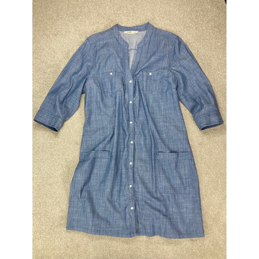Old Navy Chambray Blue Button-Front Mini Dress